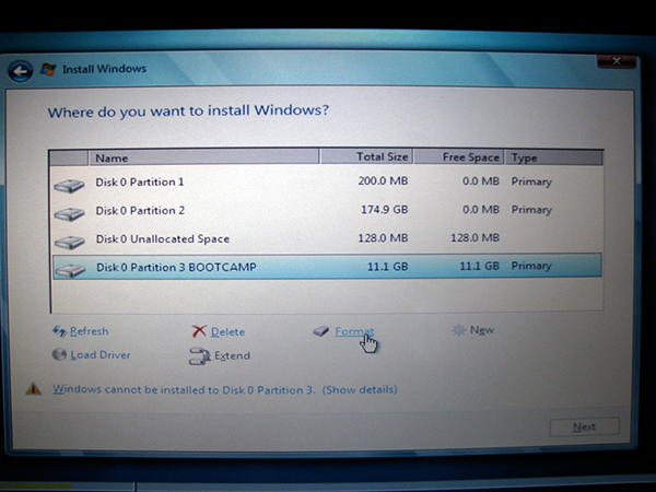 Manual partition mac hard drive to run windows free